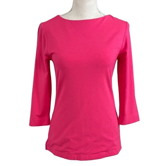 NWT OUI WARM PINK ROUND NECK STRETCHY JERSEY LONG TEE TOP STYLE 79506 - 4 - Picture 1 of 12